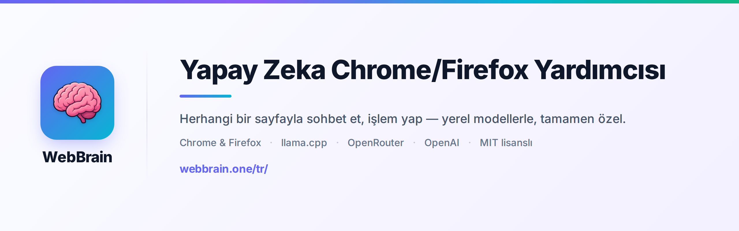 WebBrain - Yapay Zeka Chrome/Firefox Yardimcisi